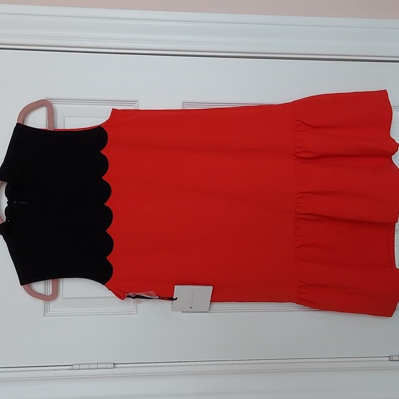 Victoria Beckham for Target Orange and Black Color Blocking Dress - Picture 2 of 3